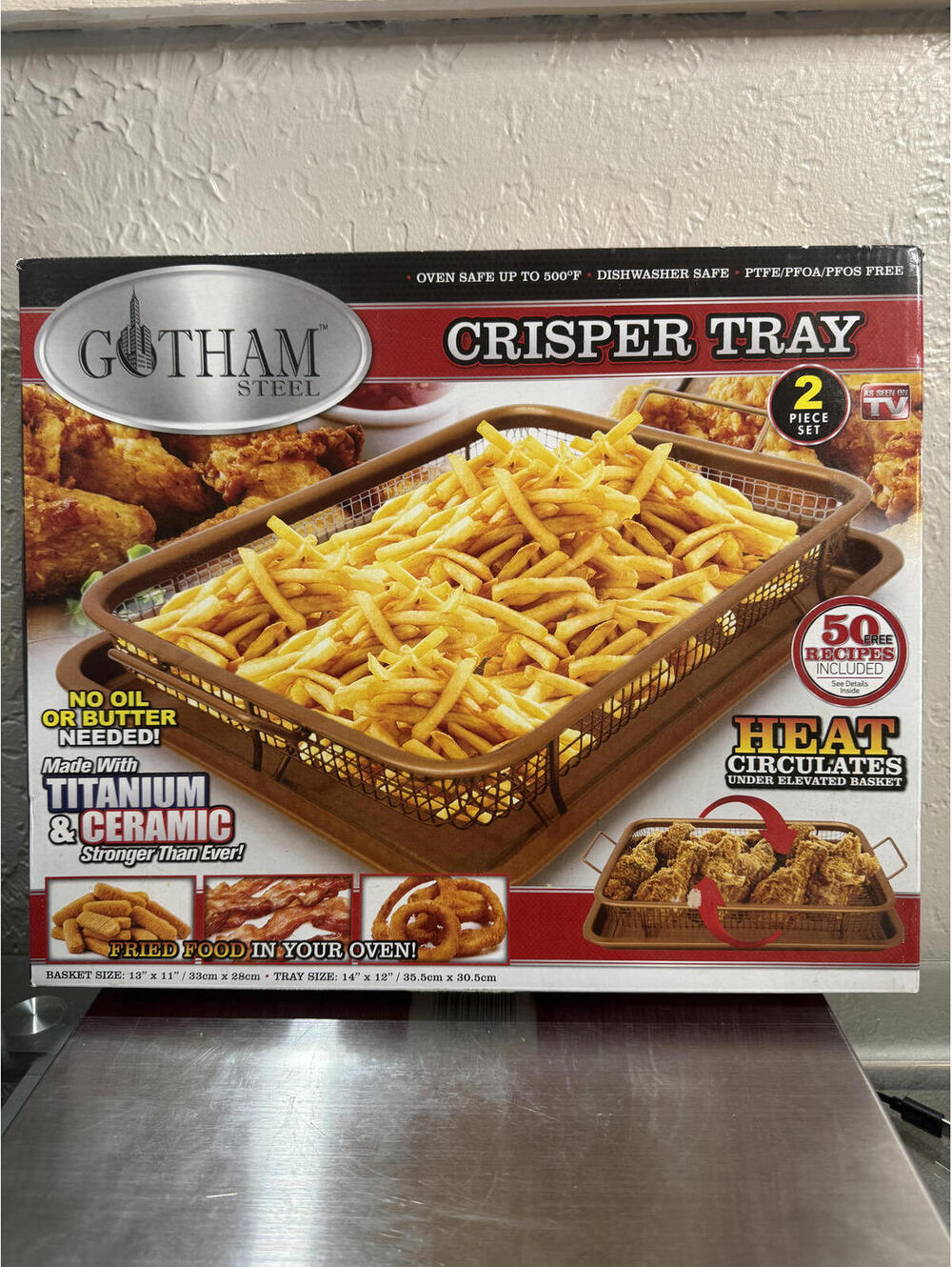 Gotham Steel Crisper Tray 2-Piece Set Titanium & Ceramic